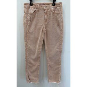 7 For All Mankind Womens Distressed Ankle Jeans Raw Hem Blush Pink Size 29 Cotto